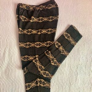 Fuzzy printed PJ leggings